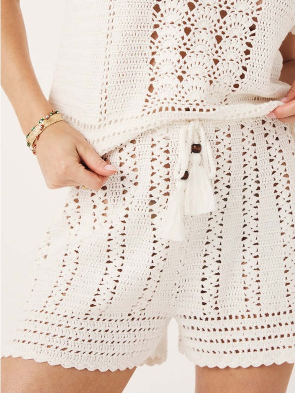 {XS} Spell & The Gypsy Collective Mirage Crochet Shorts - White